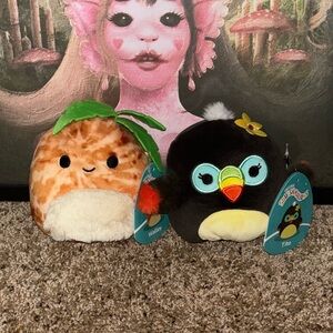 Tito the toucan and Walley the palm tree 5”squishmallows